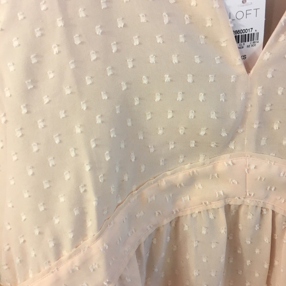 LOFT Sheer Lined Blouse Top Shirt XS Embellished - Picture 3 of 8